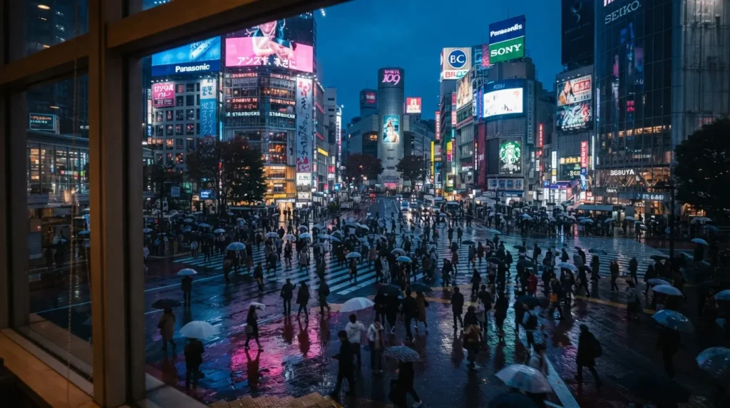 Traditional Japanese countryside scene beyond Tokyo and Kyoto